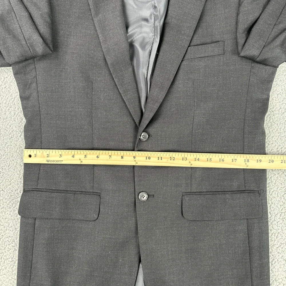 Linea Uomo 2 Piece Suit Men 40L 40x34 Black Modern Fit Pleated Dual Vented Wool